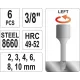 Экстракторы для болтов под трещотку 3/8'' YATO YT-0623