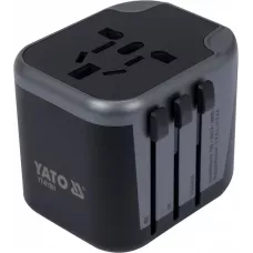 Адаптер со встроенным зарядным устройством с двумя портами USB YATO YT-81301