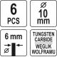 Фрези з металевим хвостовиком 6 шт. YATO YT-61729    D-5