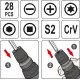 Набор отвертки с битами 28 шт YATO YT-27940