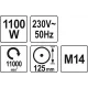 Шлифмашина угловая 125мм 1100Вт YATO YT-82100