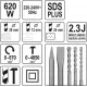 Перфоратор мережевий SDS+ 620 Вт YATO YT-82115