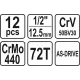 Набір інструментів 12 предметів YATO YT-38671