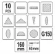 Алмазные надфили 4х160х50 мм, набор 10 шт. YATO YT-6151